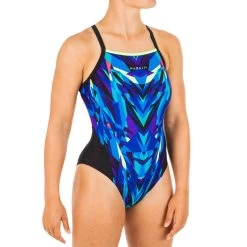 Maillot De Bain De Natation Femme Une Pièce Lexa Mixen Vert Et Bleu -Nager NABAIJI 8574027