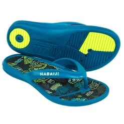 Tongs De Piscine Enfants - Tonga 500 Print - Shark Bleu -Nager NABAIJI 8575094