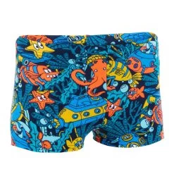 Boxer De Bain Natation Garçon - Fitib - Bleu Marine / Rouge Vermillon / Miel -Nager NABAIJI 8601275
