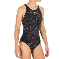 Maillot De Bain Une Pièce De Natation Fille Kamiye Print Fire Noir / Jaune -Nager NABAIJI 8601656