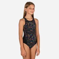Maillot De Bain Une Pièce De Natation Fille Kamiye Print Fire Noir / Jaune -Nager NABAIJI 8645703