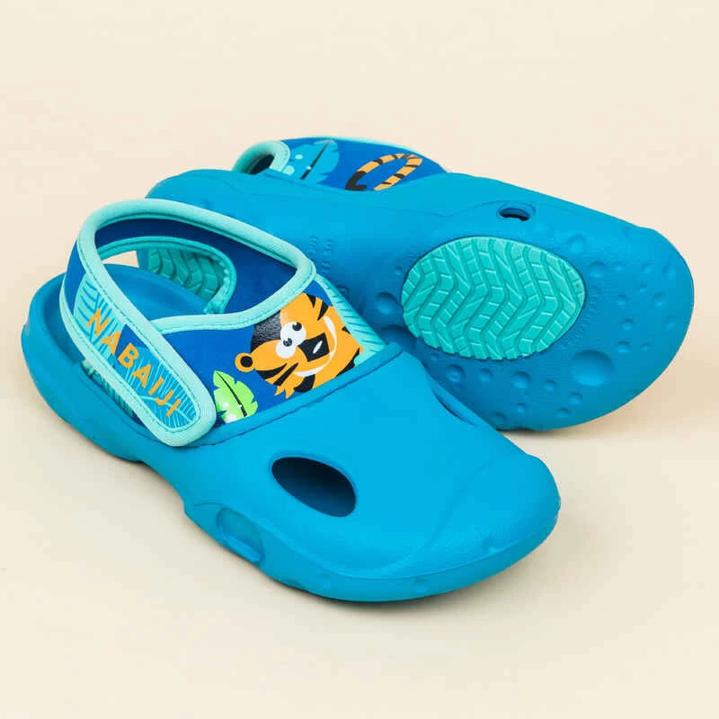 Chaussure Sabot Piscine Bébé CLOG 500Tiger Bleu 9 Chaussure Sabot Piscine Bébé CLOG 500Tiger Bleu – Image 7