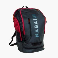 Sac A Dos Natation 40L 900 Noir Rouge -Nager NABAIJI 8797108