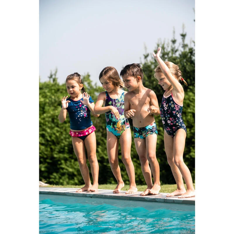 Bas De Maillot De Bain Une Pièce Culotte Bébé Bleu Imprimé Fleurs 4 Bas De Maillot De Bain Une Pièce Culotte Bébé Bleu Imprimé Fleurs – Image 2