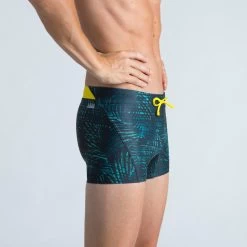 Nager NABAIJI -Nager NABAIJI boxer de bain natation homme boxer 100 full noir jaune 1