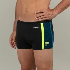Boxer De Bain Natation Homme - Yoko - Noir/ Jaune / Bleu