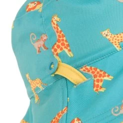 Chapeau Anti UV Bébé Réversible Jaune Et Bleu Imprimé SAVANE -Nager NABAIJI chapeau anti uv bebe reversible bleu et imprime palmiers 8