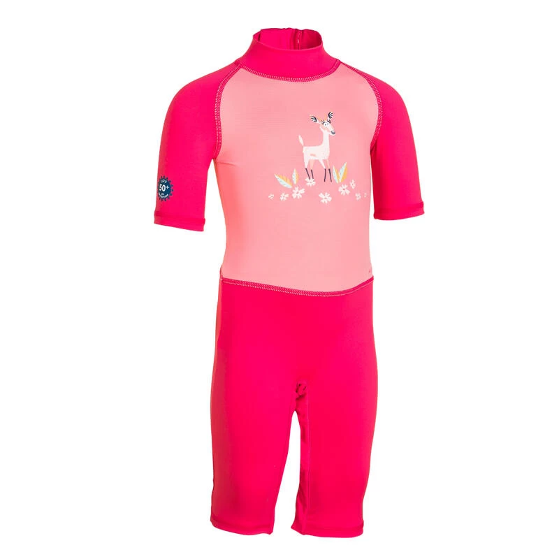 Combinaison De Natation Anti UV Bébé / Enfant Manches Courtes Rose Imprimé 4 Combinaison De Natation Anti UV Bébé / Enfant Manches Courtes Rose Imprimé – Image 2