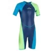 COMBINAISON DE NATATION GARÇON - SHORTY 100 KLOUPI - BLEU / VERT -Nager NABAIJI combinaison de natation garcon shorty 100 kloupi bleu vert