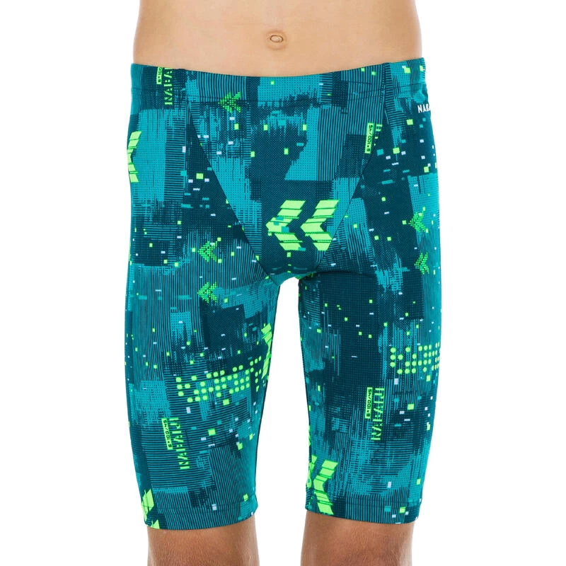 Jammer De Natation Garçon - Fitib - Bleu Pétrole / Vert Fluo 4 Jammer De Natation Garçon - Fitib - Bleu Pétrole / Vert Fluo – Image 2