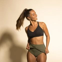 Maillot De Bain 1 Pièce Aquagym-aquabike Femme Lio Kaki -Nager NABAIJI maillot de bain 1 piece aquagym aquabike femme lio kaki 4