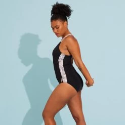 Maillot De Bain 1 Pièce Aquagym-Aquabike Femme Sofi Daph Noir -Nager NABAIJI maillot de bain 1 piece aquagym aquabike femme sofi daph noir 3