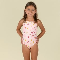 Maillot De Bain Bébé Fille Une Pièce Rose Avec Imprimé Fruits