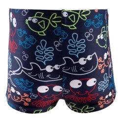 BOXER DE BAIN BEBE / ENFANT BLEU IMPRIME FISH -Nager NABAIJI maillot de bain bebe garcon boxer bleu fonce imprime 2