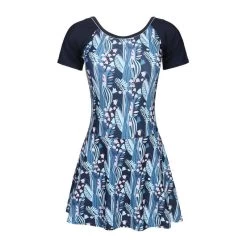 Maillot De Bain De Natation Femme Une Pièce Jupet Una Short Sleeve BLUE PRINT -Nager NABAIJI maillot de bain de natation femme une piece jupet una short sleeve all lejo blue 1