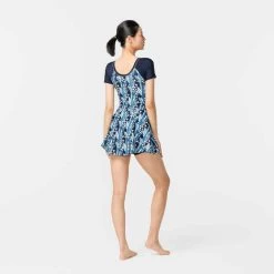 Maillot De Bain De Natation Femme Une Pièce Jupet Una Short Sleeve BLUE PRINT -Nager NABAIJI maillot de bain de natation femme une piece jupet una short sleeve all lejo blue 4
