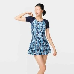 Maillot De Bain De Natation Femme Une Pièce Jupet Una Short Sleeve BLUE PRINT -Nager NABAIJI maillot de bain de natation femme une piece jupet una short sleeve all lejo blue 7
