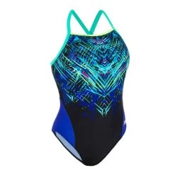 Maillot De Bain De Natation Femme Une Pièce Lexa Mixen Vert Et Bleu -Nager NABAIJI maillot de bain de natation femme une piece lexa kal bleu 6