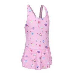 Maillot De Bain De Natation Fille 1 Pièce Vega Jupette Imprimé Rose -Nager NABAIJI maillot de bain de natation fille 1 piece vega jupette rose 1