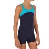 Maillot De Bain De Natation Fille Une Pièce Taïs Shorty Bleu -Nager NABAIJI maillot de bain de natation fille une piece tais shorty bleu