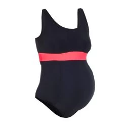 Maillot De Bain De Natation Grossesse 1 Pièce Romane Noir Corail -Nager NABAIJI maillot de bain de natation grossesse 1 piece romane noir corail 2