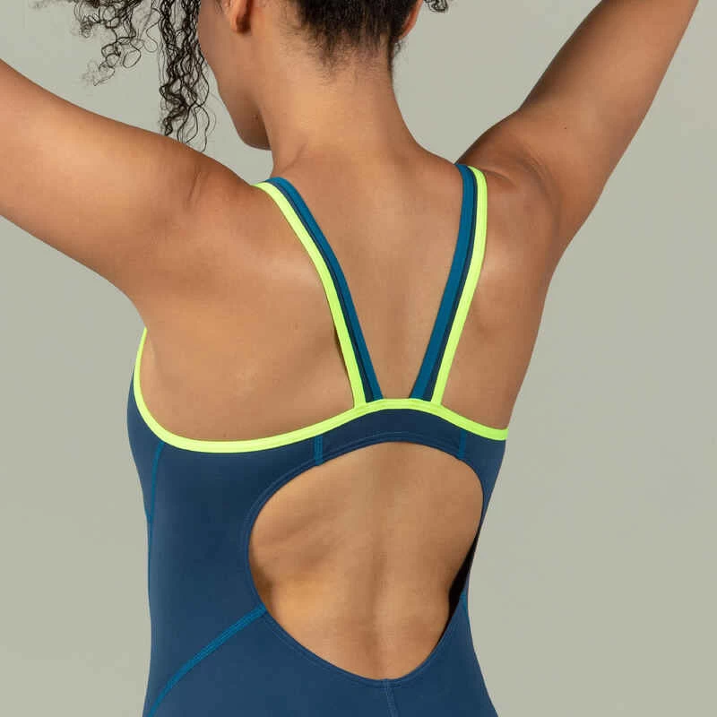 Maillot De Bain De Natation Une Pièce Femme Kamiye+ Bleu Vert 5 Maillot De Bain De Natation Une Pièce Femme Kamiye+ Bleu Vert – Image 3