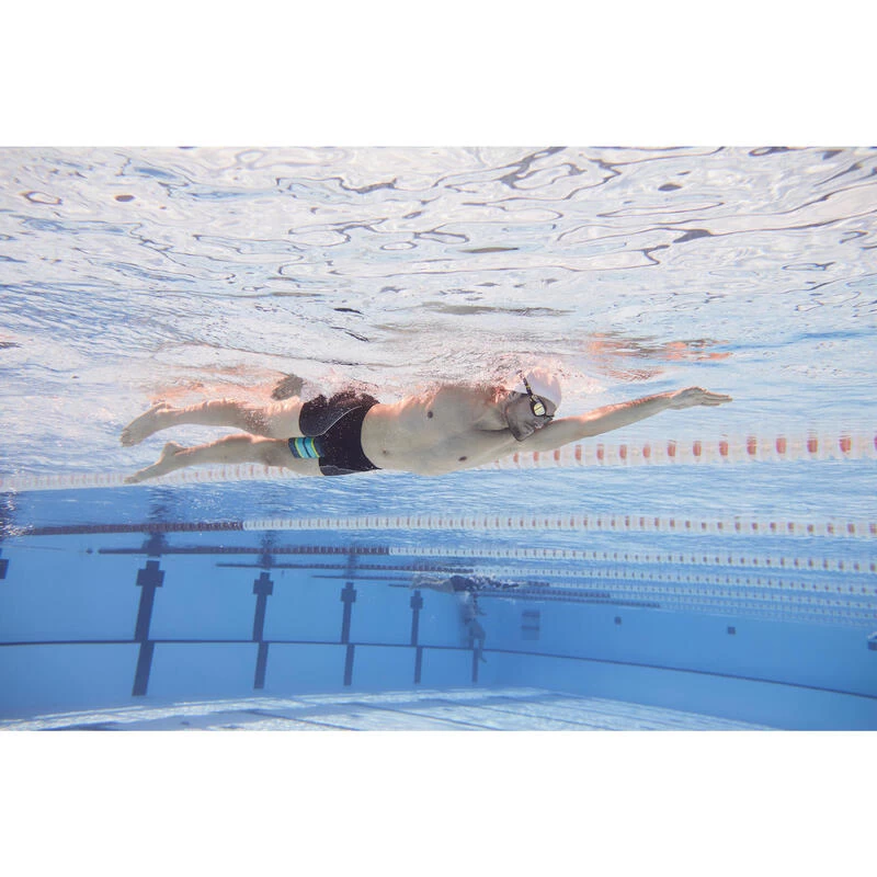 MAILLOT DE BAIN HOMME BOXER 500 FIT NOIR DASH GRIS 7 MAILLOT DE BAIN HOMME BOXER 500 FIT NOIR DASH GRIS – Image 5