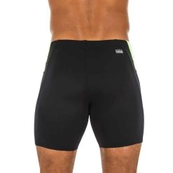 Boxer De Bain Natation Homme - Long - Noir / Bleu / Jaune -Nager NABAIJI maillot de bain homme boxer long 500 noir jaune bleu 3