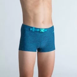 Maillot De Bain Natation Garçon - Boxer 100 Kibelt - Chin Bleu - Avec Boucle -Nager NABAIJI maillot de bain natation garcon boxer 100 kibelt chin bleu avec boucle 1