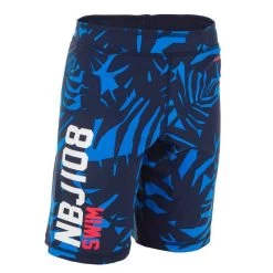MAILLOT DE BAIN NATATION GARÇON SWIMSHORT 100 LONG ALL LIA BLEU NBJI