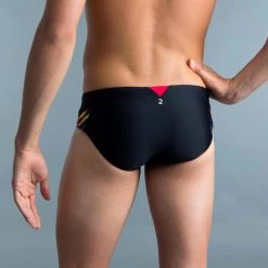 MAILLOT DE BAIN NATATION HOMME SLIP 900 YOKE PRINT KAL ROUGE -Nager NABAIJI maillot de bain natation homme slip 900 yoke print kal rouge 4