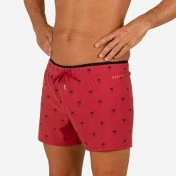 Short De Bain Natation Homme - Swimshort 100 Court - Cali Rouge Noir -Nager NABAIJI maillot de bain natation homme swimshort 100 court tex bleu 1