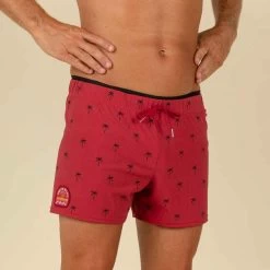 Short De Bain Natation Homme - Swimshort 100 Court - Cali Rouge Noir -Nager NABAIJI maillot de bain natation homme swimshort 100 court tex bleu 2