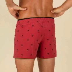 Short De Bain Natation Homme - Swimshort 100 Court - Cali Rouge Noir -Nager NABAIJI maillot de bain natation homme swimshort 100 court tex bleu 3