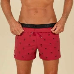 Short De Bain Natation Homme - Swimshort 100 Court - Cali Rouge Noir -Nager NABAIJI maillot de bain natation homme swimshort 100 court tex bleu 4