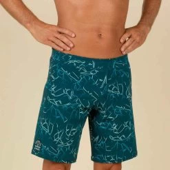 Short De Bain Natation Homme - Swimshort 100 Long - Bana Turquoise Bleu Marine -Nager NABAIJI maillot de bain natation homme swimshort 100 long tex kaki 2