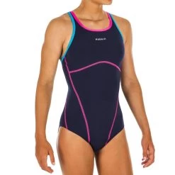 Maillot De Bain Une Pièce De Natation Fille Kamiye + Bleu