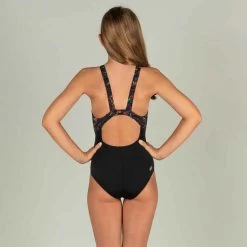 Maillot De Bain Une Pièce De Natation Fille Kamiye Print Fire Noir / Jaune -Nager NABAIJI maillot de bain une piece de natation fille kamiye print fire noir slash jaune 7