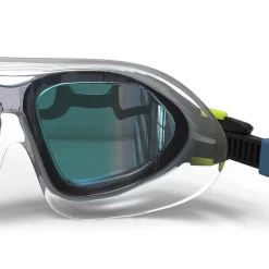 MASQUE DE PISCINE - ACTIVE TAILLE L - VERRES MIROIR - BLEU / NOIR -Nager NABAIJI masque de natation 500 active taille l bleu verres clairs 5