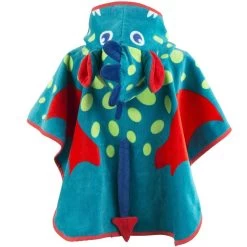 Poncho Bébé Avec Capuche Bleu Vert Imprimé DRAGON -Nager NABAIJI poncho bebe avec capuche bleu vert imprime dragon 2