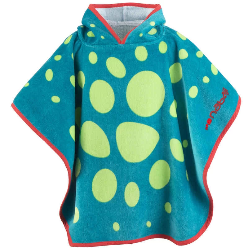 Poncho Bébé Avec Capuche Bleu Vert Imprimé DRAGON 5 Poncho Bébé Avec Capuche Bleu Vert Imprimé DRAGON – Image 3