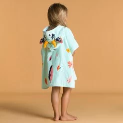 Poncho De Bain Coton Bébé - Gazelle Vert Menthe -Nager NABAIJI poncho de bain coton bebe gazelle vert menthe 2