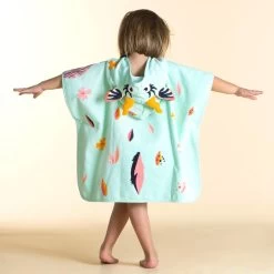 Poncho De Bain Coton Bébé - Gazelle Vert Menthe -Nager NABAIJI poncho de bain coton bebe gazelle vert menthe 4