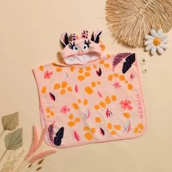 Poncho De Bain Coton Bébé - Girafe Blanc Rose 8 Poncho De Bain Coton Bébé - Girafe Blanc Rose -Nager NABAIJI poncho de bain coton bebe girafe blanc rose 1