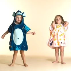Poncho De Bain Coton Bébé - Singe Bleu Foncé -Nager NABAIJI poncho de bain coton bebe singe bleu fonce 2