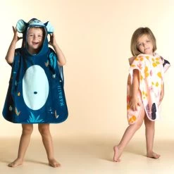Poncho De Bain Coton Bébé - Singe Bleu Foncé -Nager NABAIJI poncho de bain coton bebe singe bleu fonce 3
