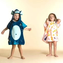 Poncho De Bain Coton Bébé - Singe Bleu Foncé -Nager NABAIJI poncho de bain coton bebe singe bleu fonce 6