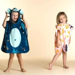 Poncho De Bain Coton Bébé - Singe Bleu Foncé -Nager NABAIJI poncho de bain coton bebe singe bleu fonce 7