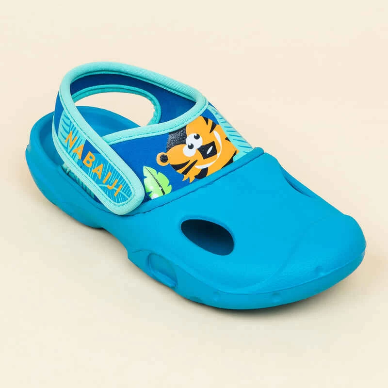 Chaussure Sabot Piscine Bébé CLOG 500Tiger Bleu 4 Chaussure Sabot Piscine Bébé CLOG 500Tiger Bleu – Image 2