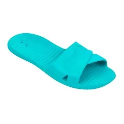 Sandale Claquette Piscine Femme SLAP 100 BASIC Bleu Mer -Nager NABAIJI sandales de piscine femme slap 100 basic bleu fonce 3